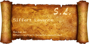 Siffert Levente névjegykártya