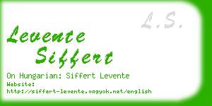 levente siffert business card